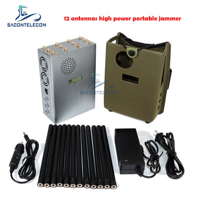 GPSL1 Lojack brouilleur de signal portable avec 37W de puissance totale 12 bandes de couverture et un rayon de blindage de 40m