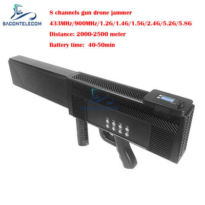 8 bandes 200w haute puissance de longue distance de pistolet anti-drone signal brouilleur de blocage