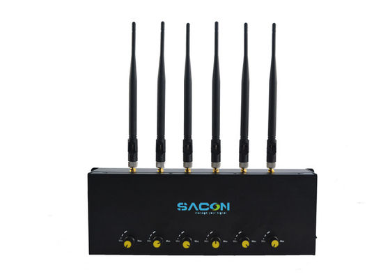6 antennes réglable puissance de sortie brouilleur de signal de téléphone portable avec une portée de 40 mètres