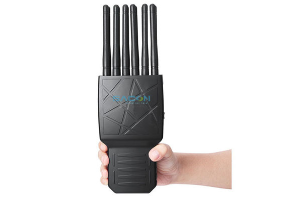 12 Bandes Brouilleur de Signal Portable avec Batterie Intégrée et Portée de 5-20M pour Blocage de Téléphone Portable