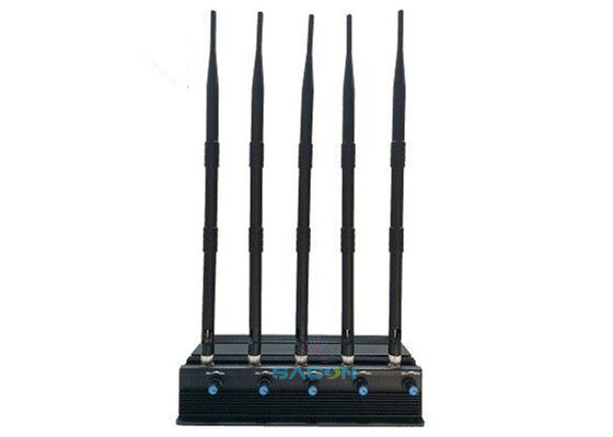 15W Brouilleur de signal Wifi haute puissance avec 5 antennes réglables et portée de brouillage de 50m