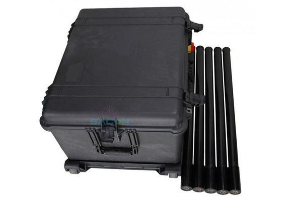 200m portée 150W puissance 5 bandes portable Manpack RF brouilleur pour les forces de sécurité