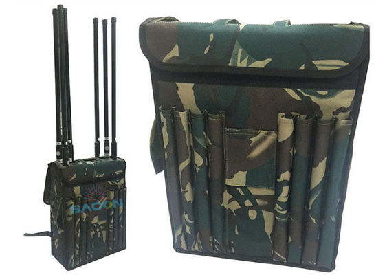 Bloqueur de sac à dos haute puissance 120W avec 8 canaux et batterie intégrée pour le brouillage de signal sécurisé