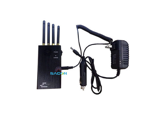 2W Brouilleur GPS Portable avec 4 Antennes et Portée de Brouillage de 5-15M pour Signaux Mobiles et GPS