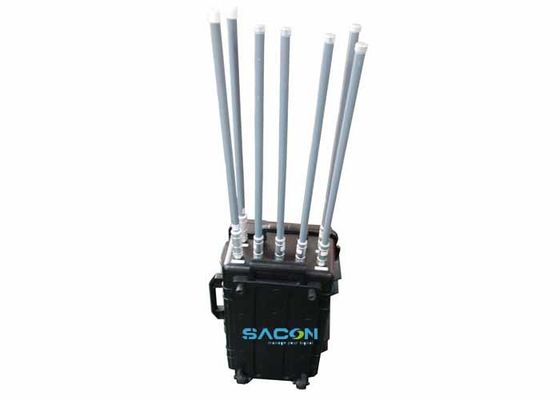 350W 7 Canaux Brouilleur Manpack avec Antennes en Fibre de Verre pour Blocage de Signal 3G 4G GPS