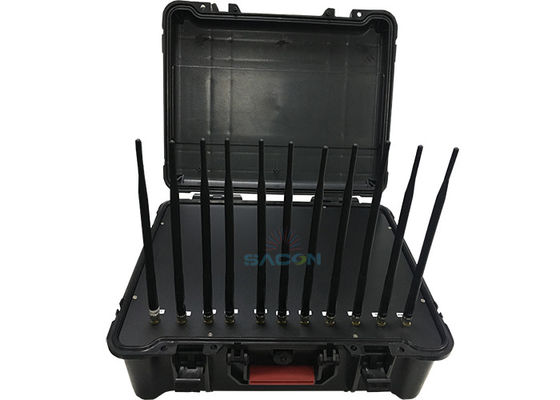 Brouilleur portable de 55 W avec 11 canaux et batterie intégrée pour un blocage sécurisé du signal