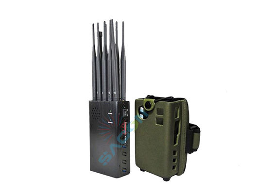 Brouilleur de signal de haute puissance de 10 W avec batterie 8000 mAh et isolateur portable de téléphone portable à portée de 30 m