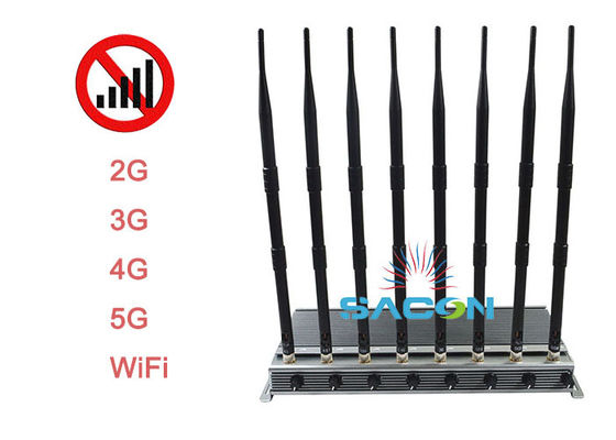 Perturbateur de signal 5G avec une puissance de sortie de 40W, un rayon de brouillage de 80m et 3 ventilateurs de refroidissement