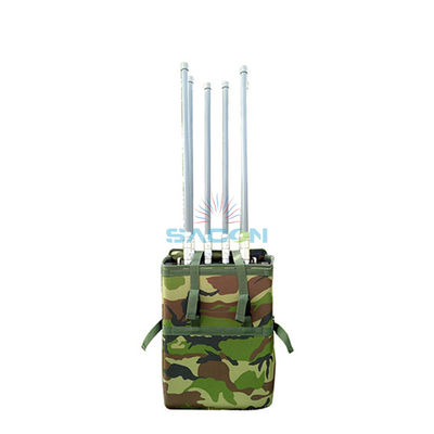 6 antennes 75W 100m portée Manpack signal de téléphone brouilleur avec batterie intégrée