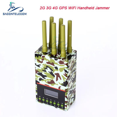 6 canaux 20m de rayon brouilleur de signal portable avec batterie 4000mAH pour 2G 3G 4G GPS Wifi Blocage