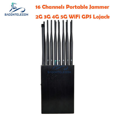 16 antennes Brouilleur de signal GPS portable avec batterie de 12000 mAh pour le blocage 5G
