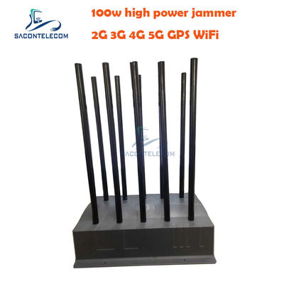 Dispositif de brouillage du signal de haute puissance de 100 W avec 10 canaux pour le dispositif de brouillage GPS VHF UHF