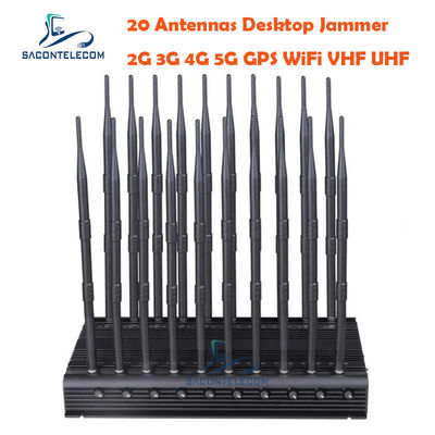20 Canaux 52W Jammer de Signal de Téléphone Portable avec Portée de 60m pour Zones Sécurisées