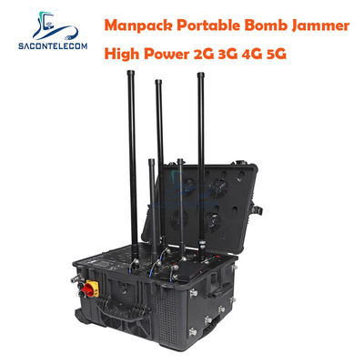 75W Puissance de sortie 120m Radius de brouillage DC24V alimentation IED RF Manpack Jammer pour les forces de sécurité