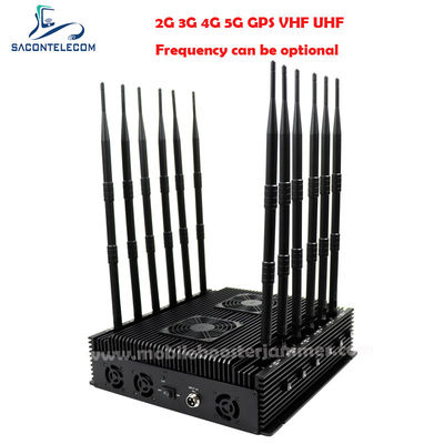 12 Antennes 80W Puissance Brouilleur de Signal Multi-Fréquences WiFi de Bureau pour 2G 3G 4G 5G WiFi GPS
