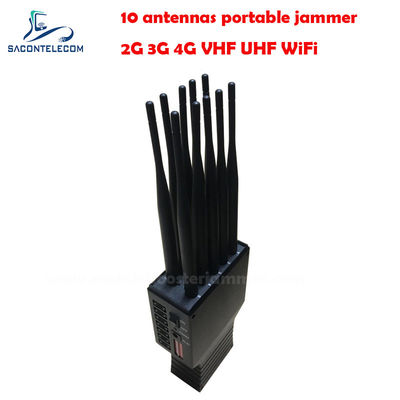 Brouilleur de signal portable de 20 m de rayon avec batterie de 4500 mAh et 10 canaux pour le WiFi GSM DCS CDMA 3G 4G
