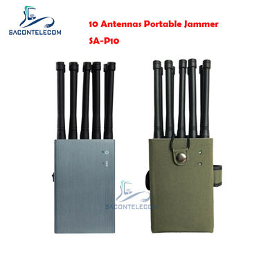 10 antennes brouilleur de signal portable avec une portée de 30 m et une puissance de sortie de 10 W pour GPS