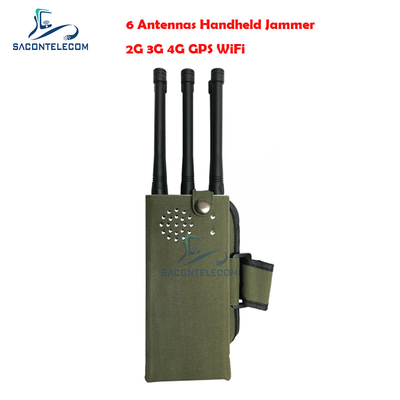 6 brouilleur de signal de Bluetooth de poche de rayon du dresseur 30m de brouilleur de GPS de téléphone portable de bandes