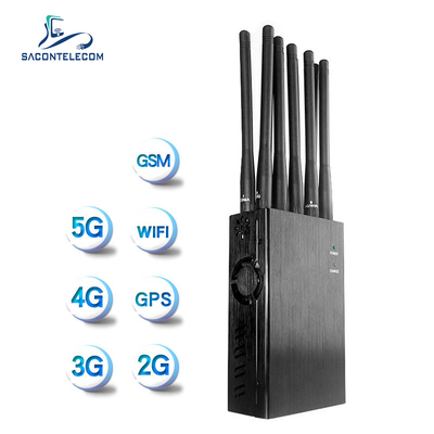 Wifi GPS Localisateur 2G 3G 4G 5G signal brouilleur Bloqueur 10 canaux 10w Puissance 20m rayon
