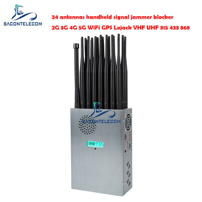 24 Antennes 24W Puissance de Sortie Rayon de 20m Brouilleur de Signal Portable Brouilleur Portable pour Tous les Signaux