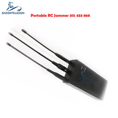 10W Puissance de Sortie Brouilleur de Signal de Voiture à Télécommande avec Batterie 8000mAh et Antennes Omni pour Fréquences RC315 RC433 RC868