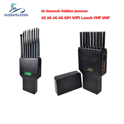 16 bandes brouilleur portable avec une portée de 20 m et une autonomie de 2 heures pour le blocage du signal du téléphone portable
