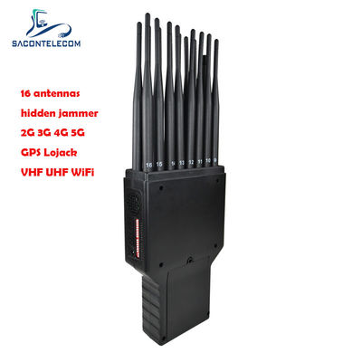 16 bandes brouilleur portable avec une portée de 20 m et une autonomie de 2 heures pour le blocage du signal du téléphone portable