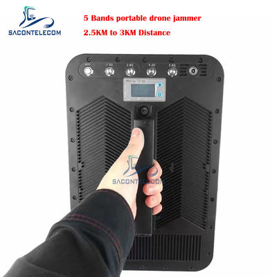 Bloqueur directionnel de brouilleur de signal de bourdon de bouclier 5 bandes 135w 2500 mètres