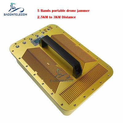 Bloqueur portatif de brouilleur de bourdon de 3KM 5 bandes 900mhz 2.4G GPS1.5G 5.2G 5.8G