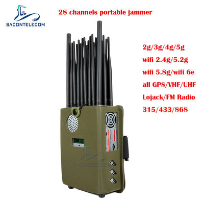 27 antennes brouilleur de signal portable de téléphone portable 28w pour radio Wifi GPS FM