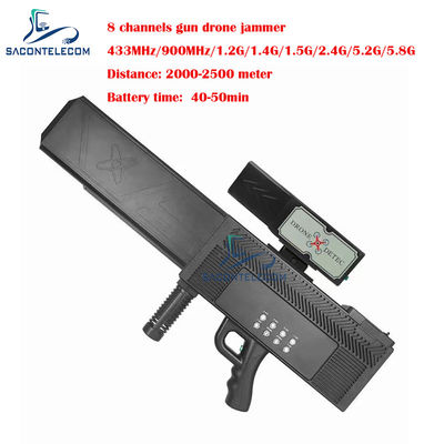 8 bandes 200w haute puissance de longue distance de pistolet anti-drone signal brouilleur de blocage
