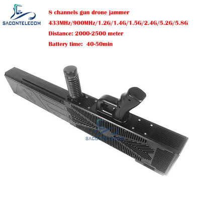 8 bandes 200w haute puissance de longue distance de pistolet anti-drone signal brouilleur de blocage