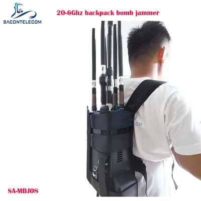 20-6Ghz Manpack drone signal brouilleur sac à dos bombes brouilleur 100w de puissance