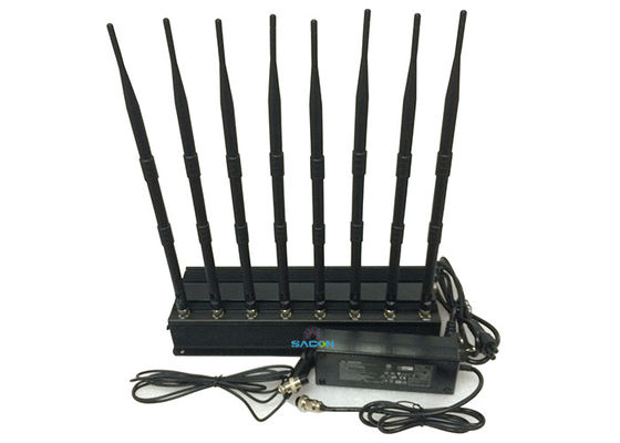 20W Brouilleur de signal de téléphone portable haute puissance avec 8 antennes pour une portée de brouillage de 50m