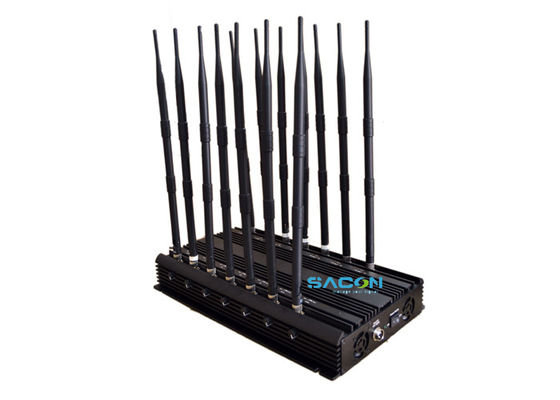 14 bandes 35W brouilleur de signal de téléphonie cellulaire haute puissance avec 4 ventilateurs de refroidissement et 70m bouclier