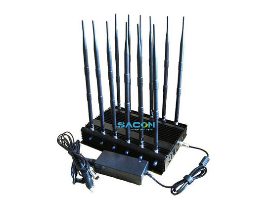 Bloqueur de signal haute puissance 30W 12 bandes avec portée de 50m pour le brouillage des téléphones portables et des signaux sans fil