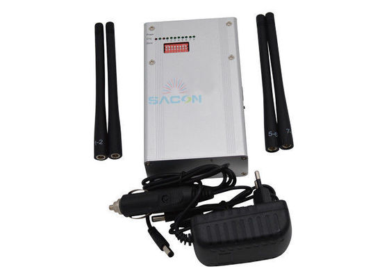 Brouilleur GPS portable numérique pour téléphone portable avec puissance de sortie de 6,5 W et 4 antennes pour une plage de brouillage de 300 à 3000 mètres carrés