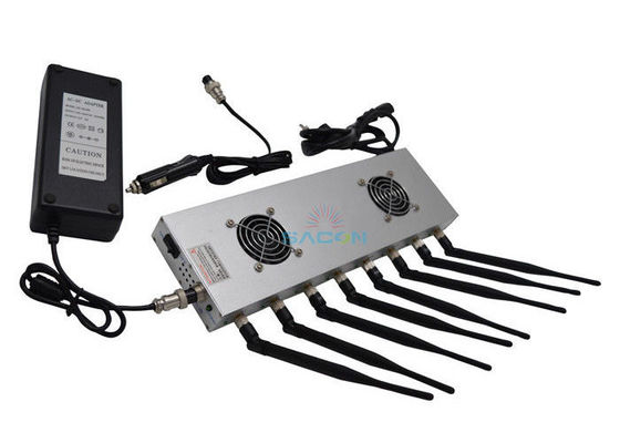 Brouilleur de signal de haute puissance de 16 W avec 8 antennes et 2 ventilateurs de refroidissement pour le blocage du téléphone portable