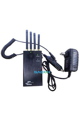 4 Antennes 2W Puissance de Sortie Brouilleur de Signal Portable avec 20m Portée de Brouillage pour Blocage GSM GPS WiFi