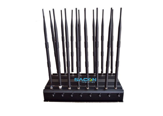 Bloqueur GPS pour téléphone portable longue portée de 70 m avec 16 antennes et 5 ventilateurs pour un brouillage de signal stable