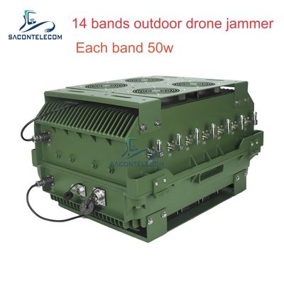 14 canaux 700W High Power Anti Drone Jammer avec une portée de brouillage de 2 km pour la sécurité extérieure