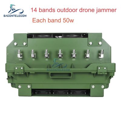 14 canaux 700W High Power Anti Drone Jammer avec une portée de brouillage de 2 km pour la sécurité extérieure