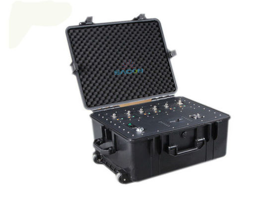 300W haute puissance 6 bandes VHF UHF Manpack Jammer avec protection VSWR pour le walkie-talkie