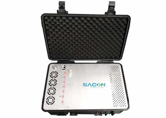 350W 7 Canaux Brouilleur Manpack avec Antennes en Fibre de Verre pour Blocage de Signal 3G 4G GPS