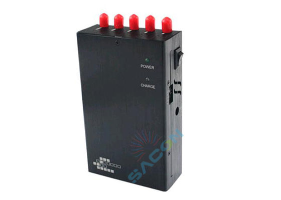 Bloqueur portable pour mobile avec 5 canaux 2G 3G WiFi GPS et puissance de sortie de 2,5W Batterie intégrée