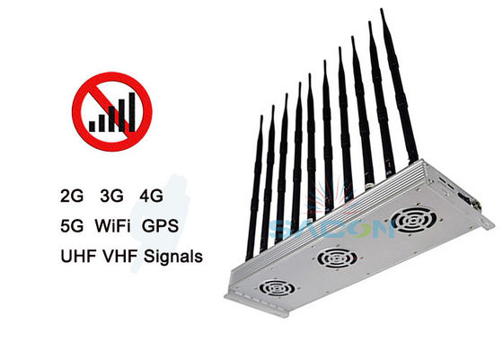 Brouilleur de signal 5G à l'intérieur avec 10 antennes et une portée de rayon de 30 m pour un fonctionnement continu de 24 heures