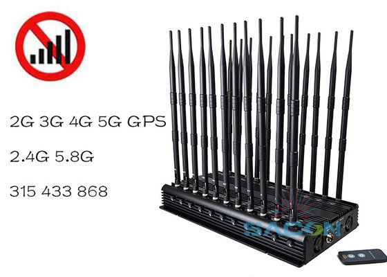 22 Antennes 42W Puissance de Sortie Brouilleur de Signal avec 40m Portée de Brouillage pour Blocage Mobile et WiFi