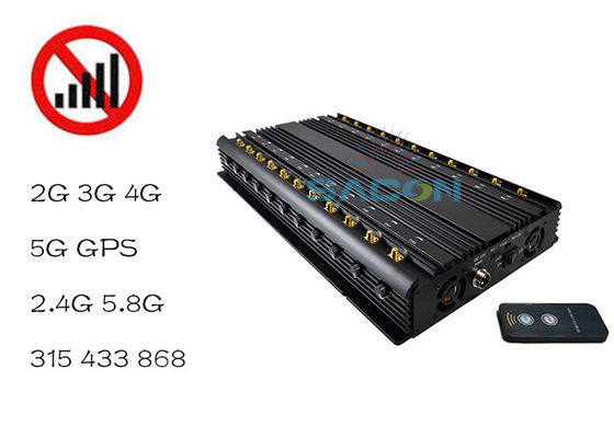 22 Antennes 42W Puissance de Sortie Brouilleur de Signal avec 40m Portée de Brouillage pour Blocage Mobile et WiFi