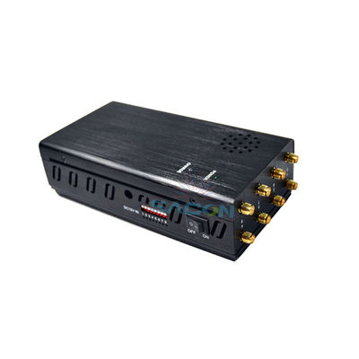 Brouilleur de signal mobile portable 8 bandes avec batterie 8000mAh et interrupteur DIP réglable pour le blocage des signaux 2G 3G 4G GPS WiFi