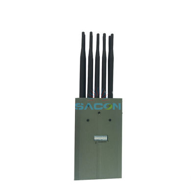 Brouilleur de signal portable avec batterie 8000mAh, puissance de sortie 9.5W pour blocage multi-bandes 3G GPS WiFi